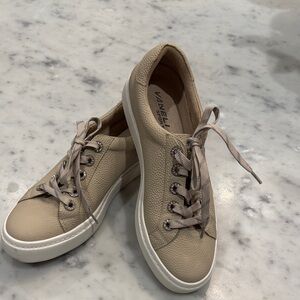 Vaneli Women's Beige Leather Sneakers Brand New